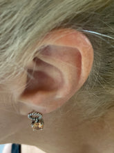 Braided post earring with Champagne CZ- Pre-order only at this time