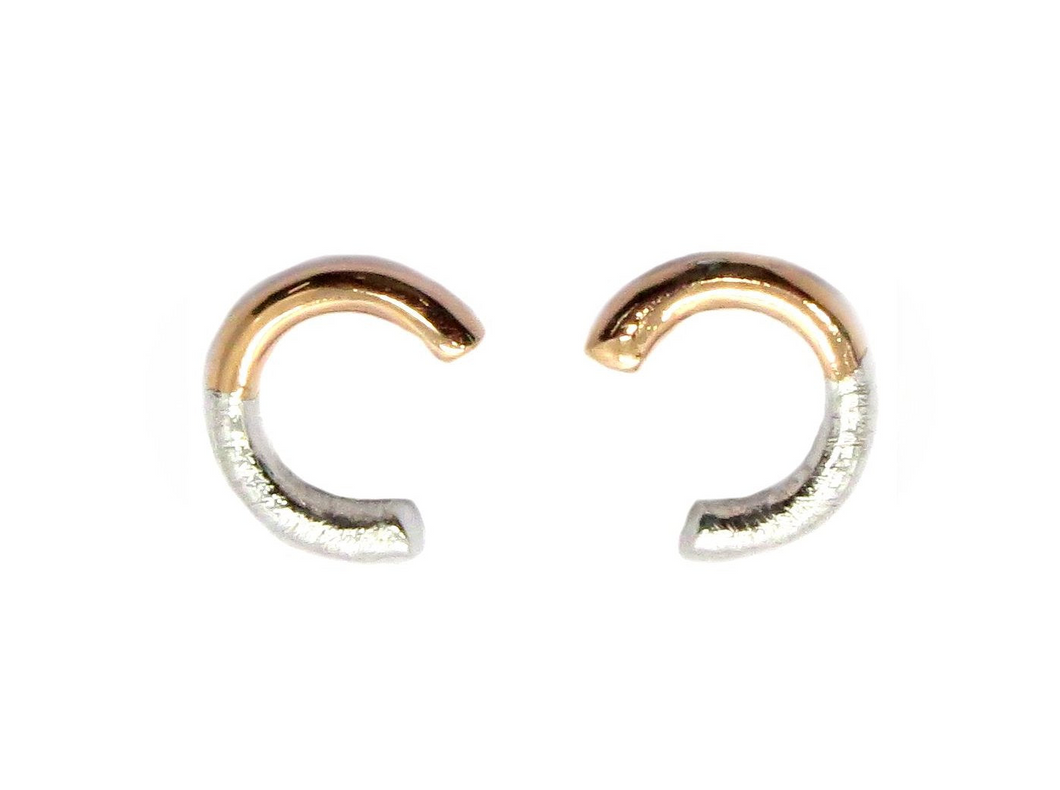 C two tone post earrings