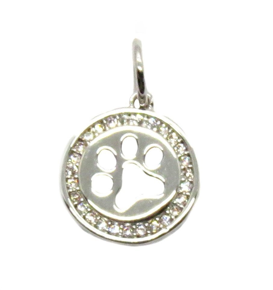 Paw-print Dog/Cat disc pendant