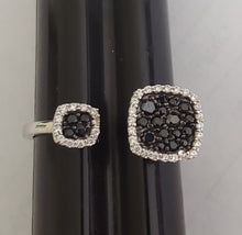 Sterling Silver Black Spinel and CZ By Pass Ring