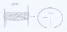 Fleur de Lis Pierced Cuff(Bangle) Bracelet (new version no stones images are wrong shown with stones)