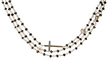 Faceted gemstone 40” station Cross in onyx/Sterling or Lapis/14k gold clad (final sale)