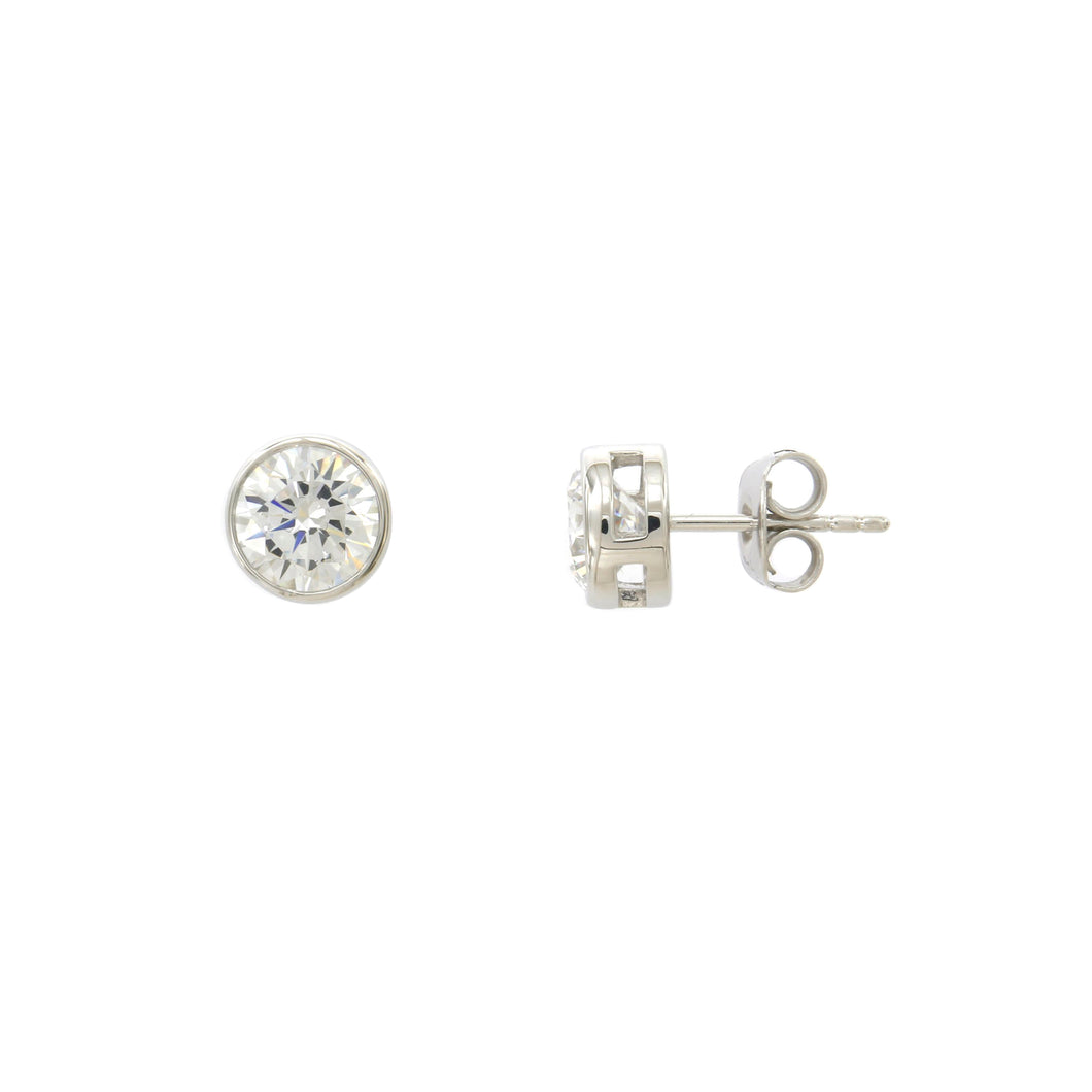 2 ct size (8 mm ) EACH Cubic Zirconia Stud Earring