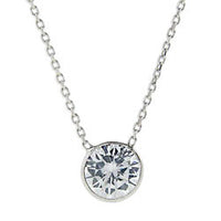 2 ct size(8 mm) CZ Solitaire  Necklace