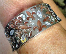 Fleur de Lis Pierced Cuff(Bangle) Bracelet (new version no stones images are wrong shown with stones)