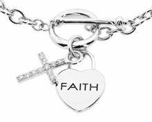 Silver Signature Hope Faith Miracles Believe Toggle Bracelet