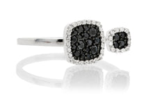 Sterling Silver Black Spinel and CZ By Pass Ring