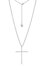 Micro Pave Stick Cross Pendant