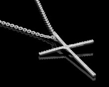 Micro Pave Stick Cross Pendant