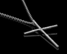 Micro Pave Stick Cross Pendant