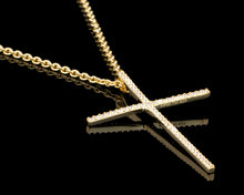 Micro Pave Stick Cross Pendant