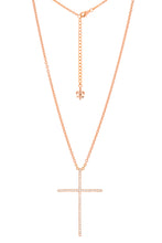 Micro Pave Stick Cross Pendant