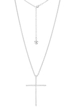 Micro Pave Stick Cross Pendant