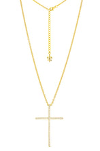 Micro Pave Stick Cross Pendant