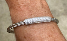 Italian Silver basketweave 4mm bracelet Conical “energy of light” Center