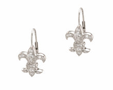 Fleur de Lis Drop Pendant-Silver Rhodium