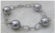 Grey Shell Pearl (12mm) Station Bracelet