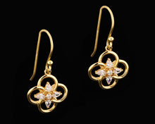 Concentric Circles Earrings with Pear and Round Shaped Stones