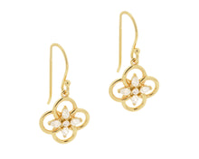 Concentric Circles Earrings with Pear and Round Shaped Stones