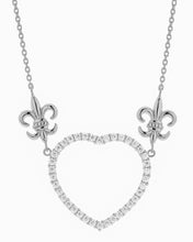 Fleur de Lis Open Heart Necklace
