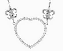 Fleur de Lis Open Heart Necklace