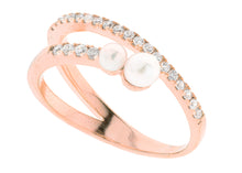 Double Pearl By-Pass Ring