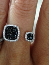 Sterling Silver Black Spinel and CZ By Pass Ring