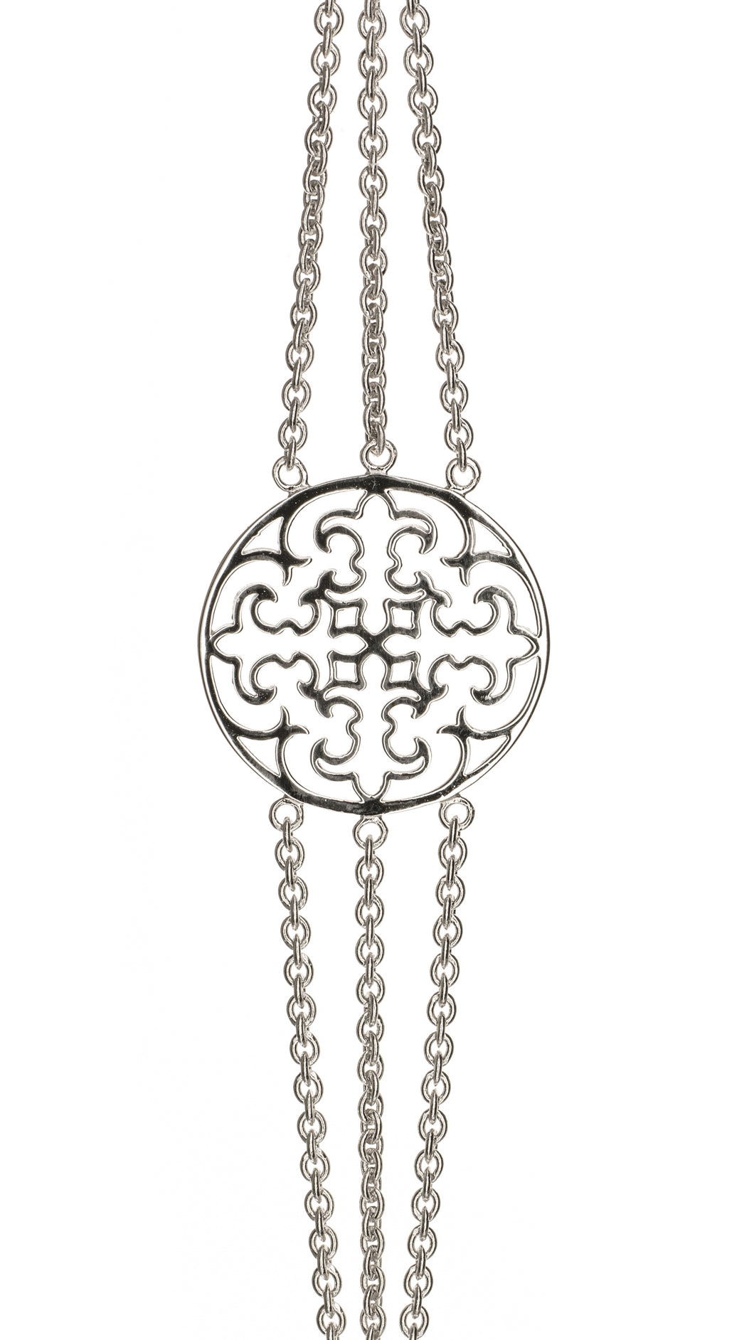 Triple Strand Fleur de Lis disc Bracelet