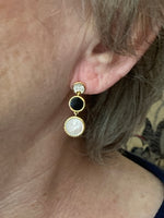 3 tier Onyx and Mother of Pearl earring- Pre-order only at this time