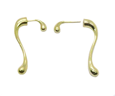 Question Mark 14K yellow e-coat Sterling Silver post earrings