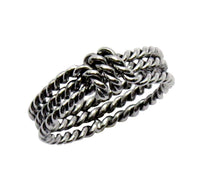 “Love” knot triple strand woven silver ring- pre-order only at this time
