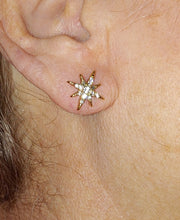 Swarovski clear crystal star-burst stud earrings