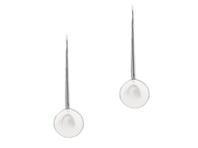 8mm Freshwater button pearl silver wire earring(3 colors)