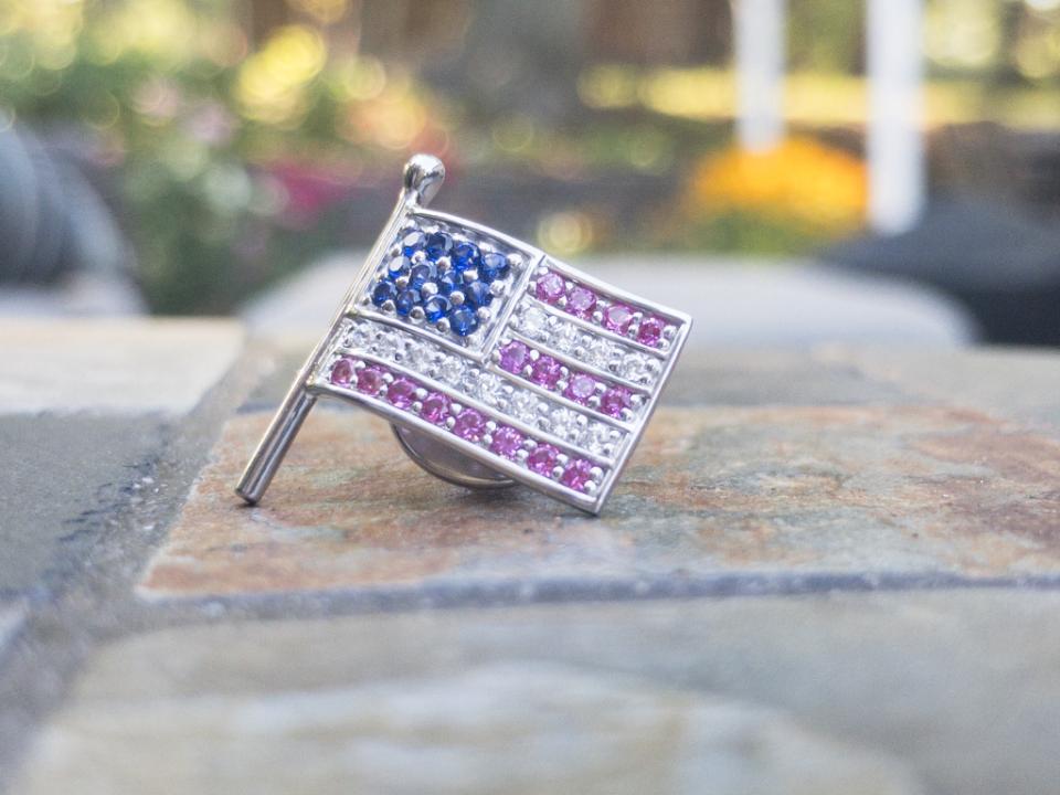 Swarovski 2025 flag pin