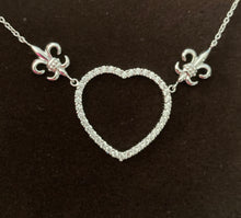 Fleur de Lis Open Heart Necklace