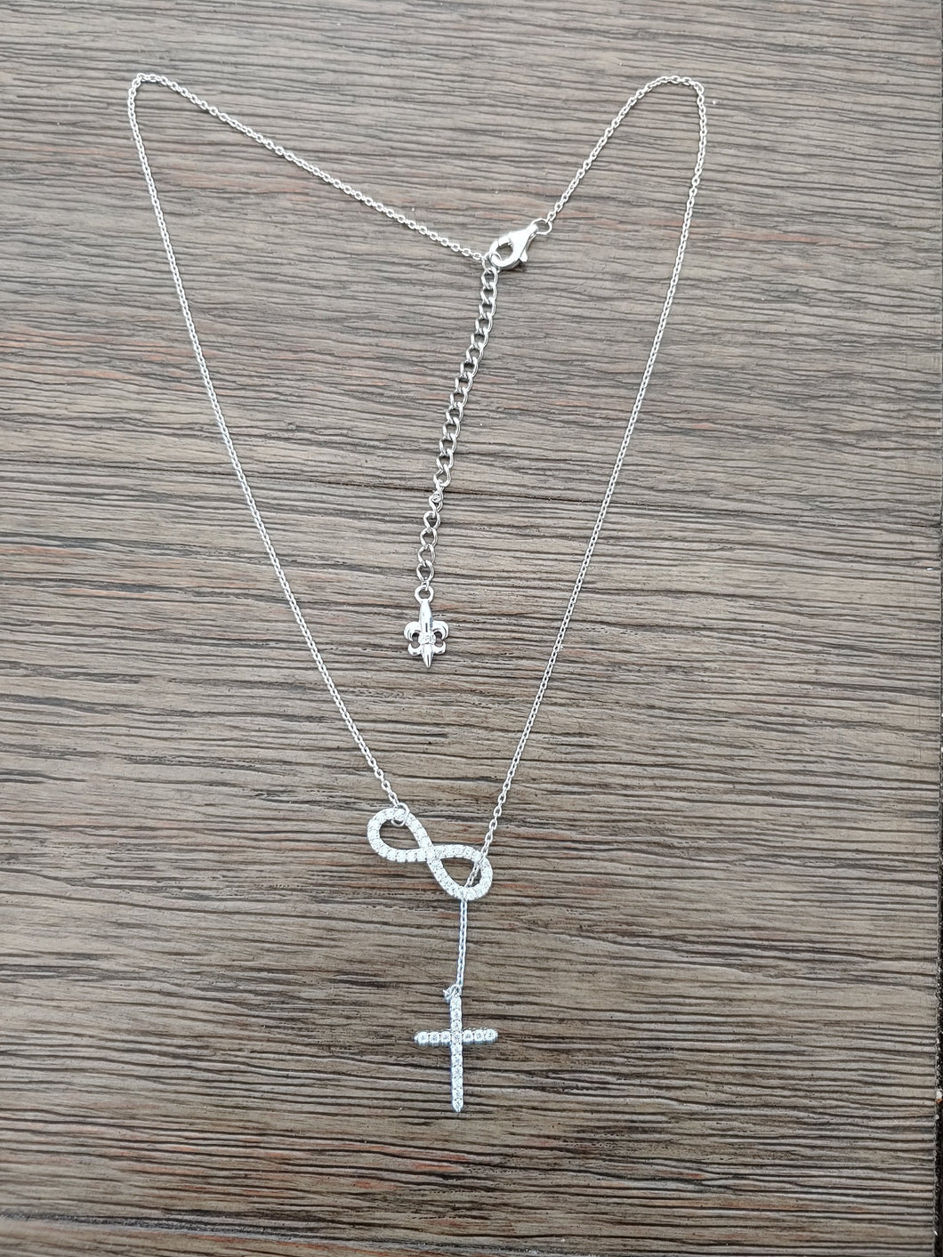 Infinity/Eternity Cross Charm silver slide “Y” necklace with pave' cro –  Hope Faith Miracles
