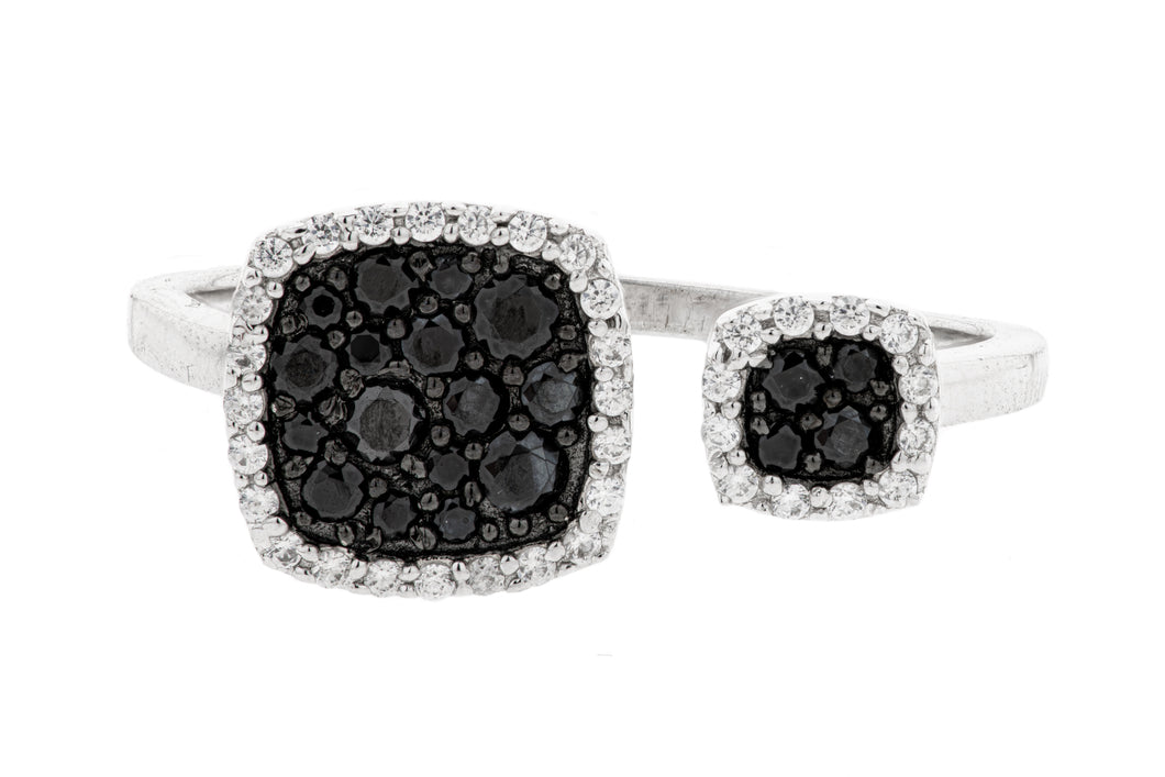 Sterling Silver Black Spinel and CZ By Pass Ring – Hope Faith Miracles