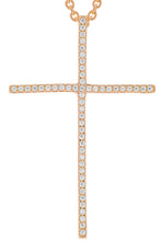 Micro Pave Stick Cross Pendant