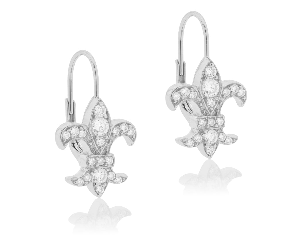 BUY 23 CT Citrine Silver Fleur-de-lis Earrings | John S. Brana BUY 23 CT Citrine Silver Fleur-de-lis Earrings | John S. Brana