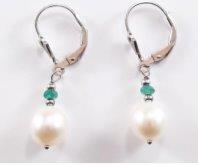 Freshwater Pearl and faceted gemstone drop earring