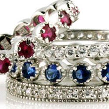 Inventory Reduction: Stacker Rings Gemstone Color -Silver