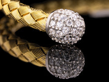 Italian Silver basketweave 4mm bracelet Conical “energy of light” Center