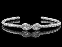 Italian Silver 3mm basketweave “infinity”/“eternity” 3mm cuff bracelet