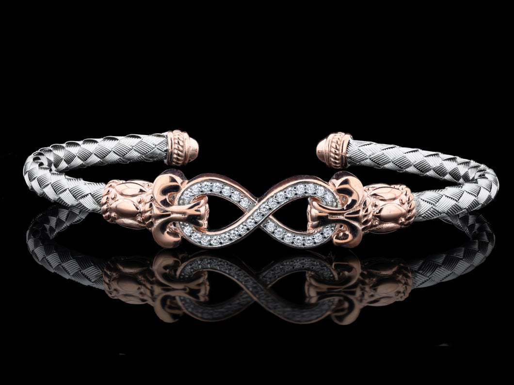 Annie Gold Infinity Chain Bracelet in White Crystal | Kendra Scott