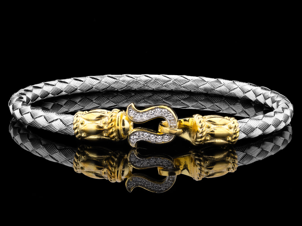 14K White Gold Mens Fancy Bracelets 8.5″ Inches – EliteFineJewelry