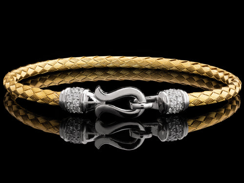 Italian Silver basketweave 3mm “Cause “ “Ribbon” “Omega” closure bracelet