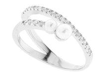Double Pearl By-Pass Ring