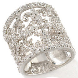 Fleur de lis Sterling Silver Band Ring – Hope Faith Miracles