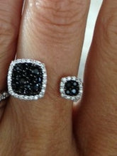 Sterling Silver Black Spinel and CZ By Pass Ring